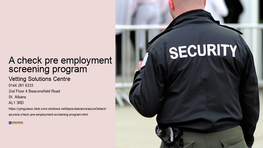 a check pre employment screening program