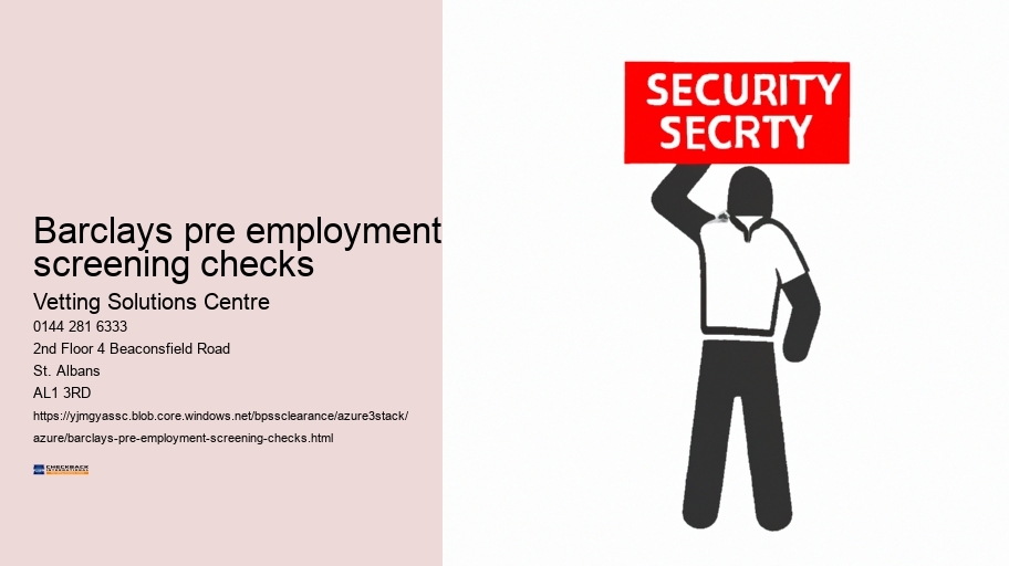 barclays pre employment screening checks