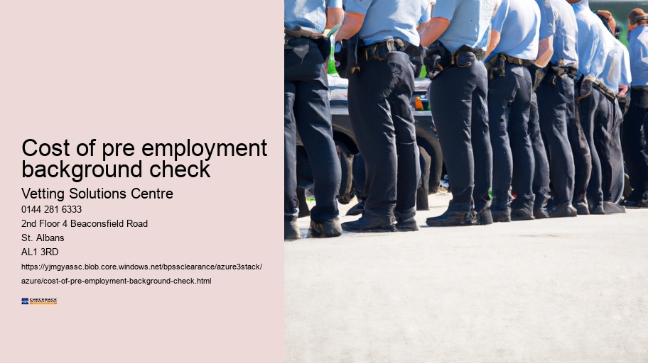 cost of pre employment background check