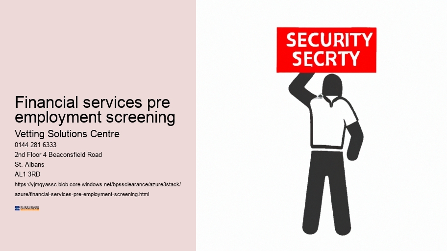 financial services pre employment screening