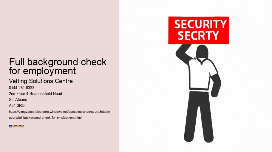 full background check for employment